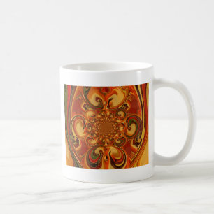 Snurrande Mönster: Orange, brun och Grönt Kaffemugg