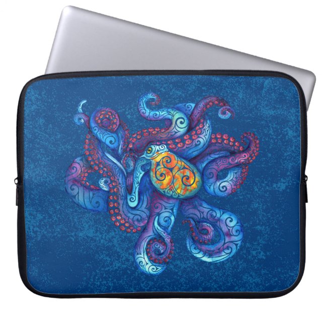Snurrande oktopus laptop fodral (Framsidan)