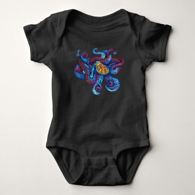 Snurrande oktopus t shirt (Framsida)