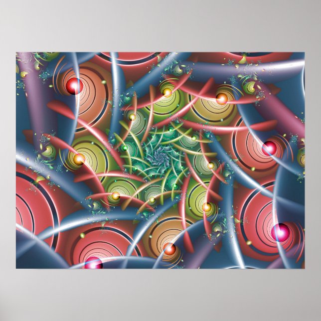 Snurrande Pastell Mönster Poster (Framsidan)