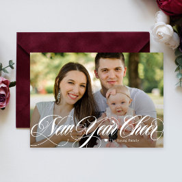 Snurrig Glad Nyår Foto Kort