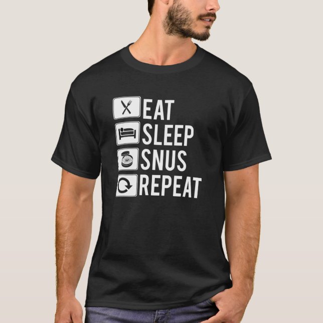 Snus  Idea No Smoker Nicotine Smokeless Tobacco T Shirt (Framsida)