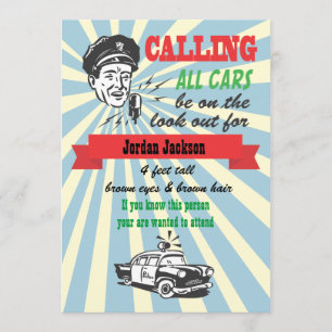 Snut- och rånarefödelsedagsfest inbjudan