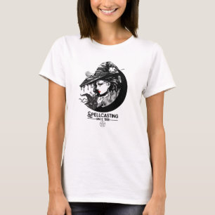 Snyckt Häxa & Svart Katt Wiccan Wicca Spelledning T Shirt