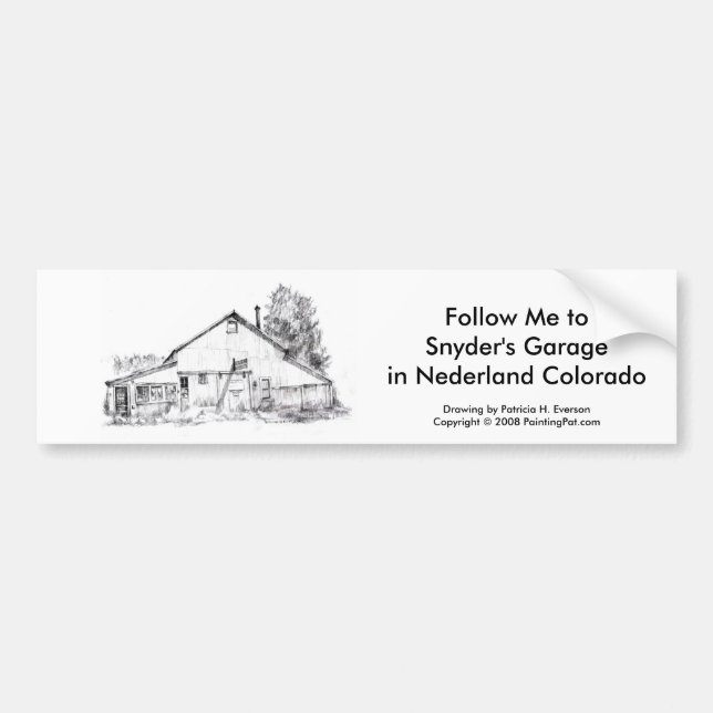 Snyders garage, Bumber klistermärke (Framsidan)