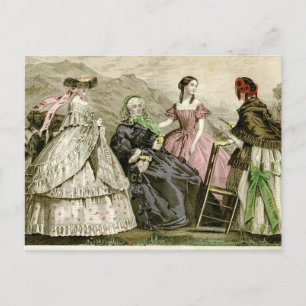 Snygg 1859 Mode Vykort