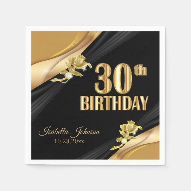 Snygg 30års födelsedag pappersservett (Framsidan)