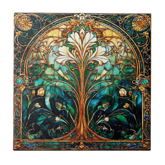 Snygg Abstrakt Art Deco Nouveau Ceramic Tile Kakelplatta