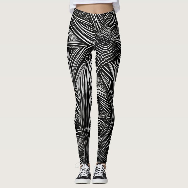 Snygg Abstrakt Art Leggings (Framsida)