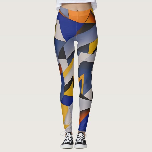 Snygg Abstrakt Art Leggings (Framsida)
