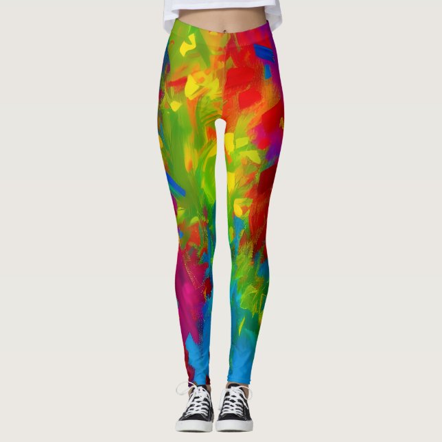Snygg Abstrakt Art Leggings (Framsida)