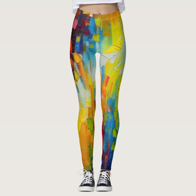 Snygg Abstrakt Art Leggings (Framsida)