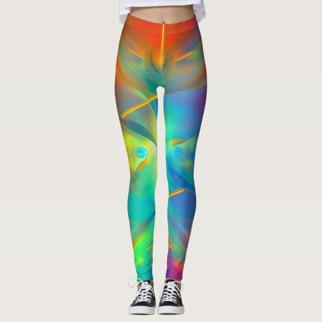 Snygg Abstrakt Art Leggings (Framsida)