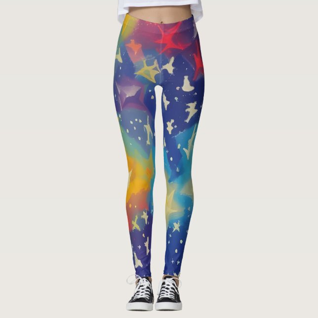 Snygg Abstrakt Art Leggings (Framsida)