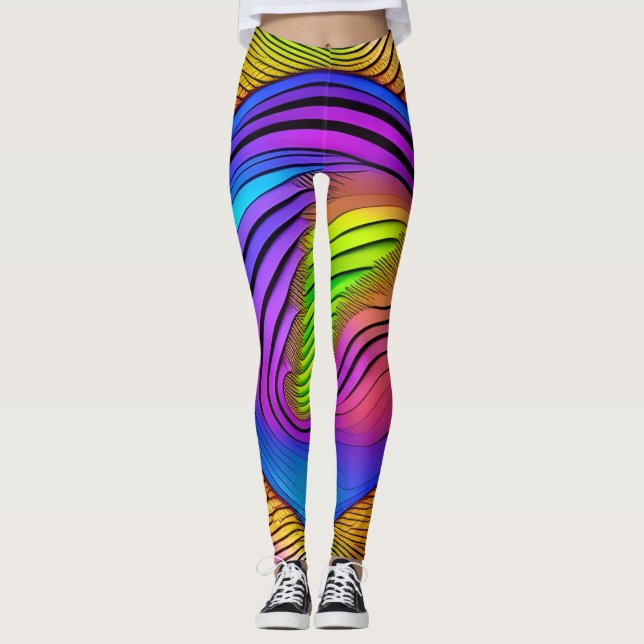 Snygg Abstrakt Art Leggings (Framsida)