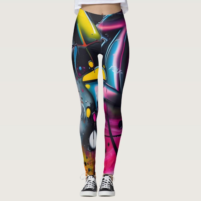 Snygg Abstrakt Art Leggings (Framsida)