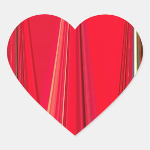 Snygg Abstrakt av Röda Struktur Färg Hjärtformat Klistermärke