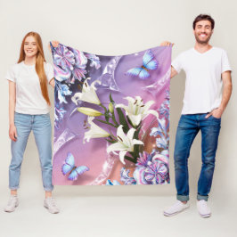 Snygg Abstrakt Blommigt Flowers #11 Fleecefilt