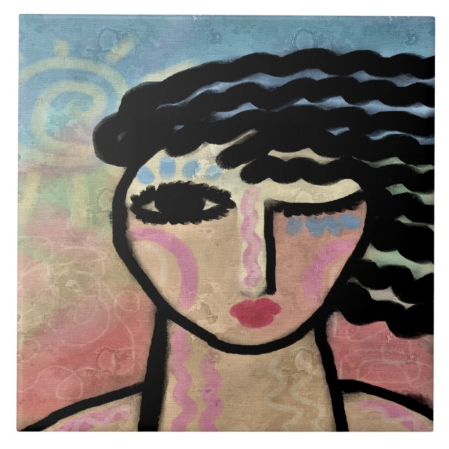 Snygg Abstrakt Digital Paeing Kakelplatta (Framsidan)