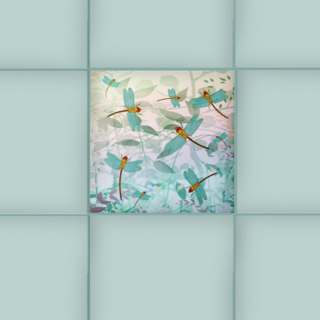 Snygg Abstrakt Dragonfly Tile Kakelplatta (Skapare uppladdad)