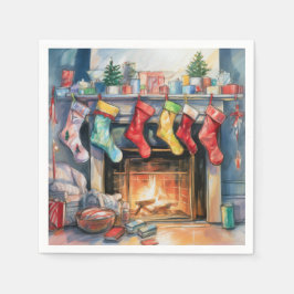 Snygg Abstrakt Fireplace Stockings Pappersservett