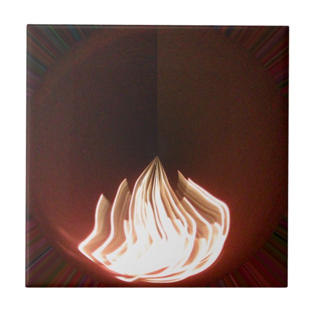 Snygg Abstrakt Flame Art Print Kakelplatta (Framsidan)