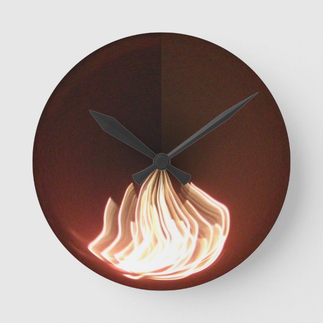 Snygg Abstrakt Flame Art Print Rund Klocka (Framsida)