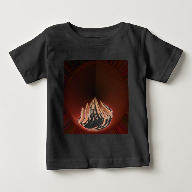 Snygg Abstrakt Flame Art Print T-shirt (Framsida)