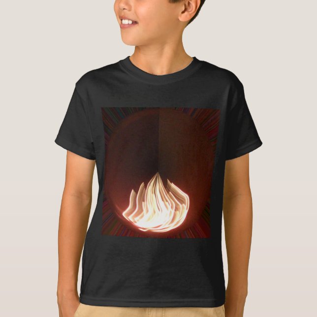 Snygg Abstrakt Flame Art Print Tee Shirt (Framsida)
