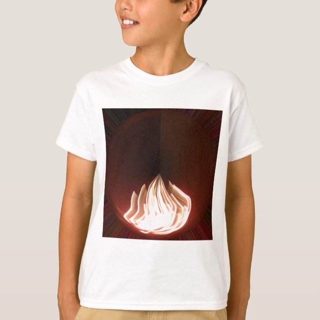 Snygg Abstrakt Flame Art Print Tee Shirt (Framsida)