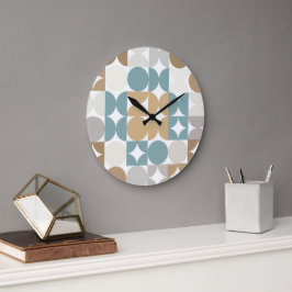 Snygg Abstrakt Halvcirkel Industrifusionskonst Stor Klocka