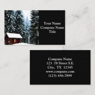Snygg Abstrakt Little Winter Cabin Visitkort