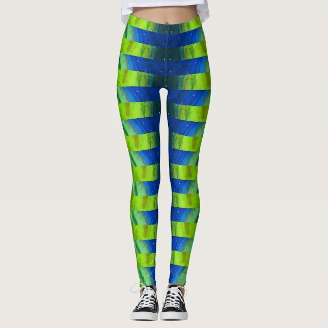 Snygg Abstrakt Peacock Alien Leggings (Framsida)