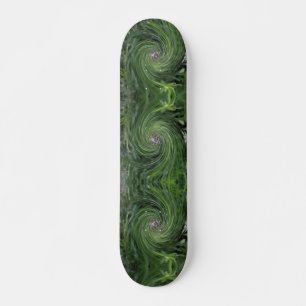 Snygg Abstrakt Retro Chartreuse Grön Blommig Virve Mini Skateboard Bräda 18,5 Cm