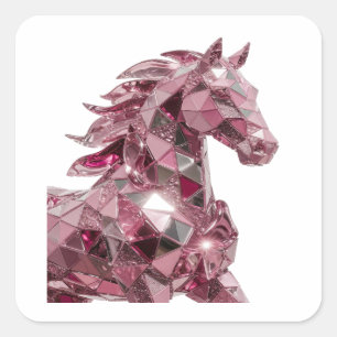 Snygg abstrakt rosa dekal motiv fyrkantigt klistermärke