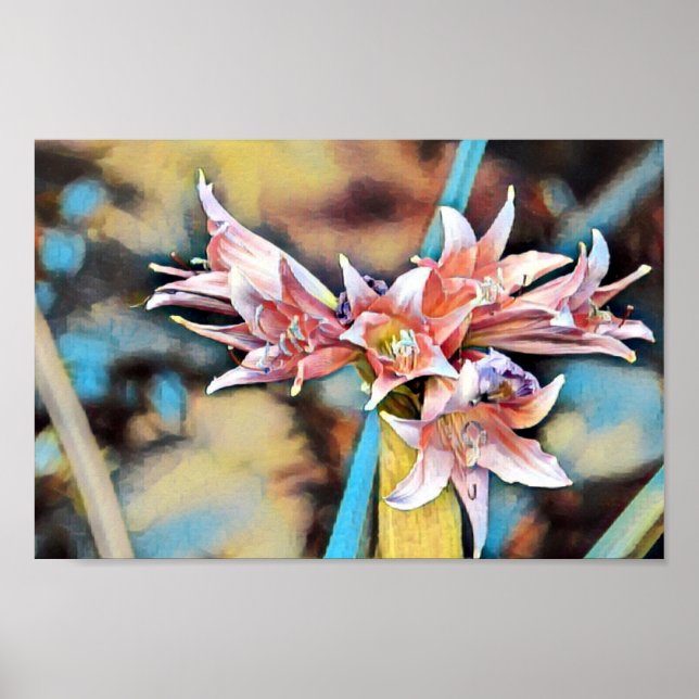 Snygg Abstrakt Rosa Vår Flower Art Poster (Framsidan)