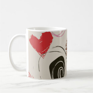 Snygg Abstrakt Scribble Coffee Mugg