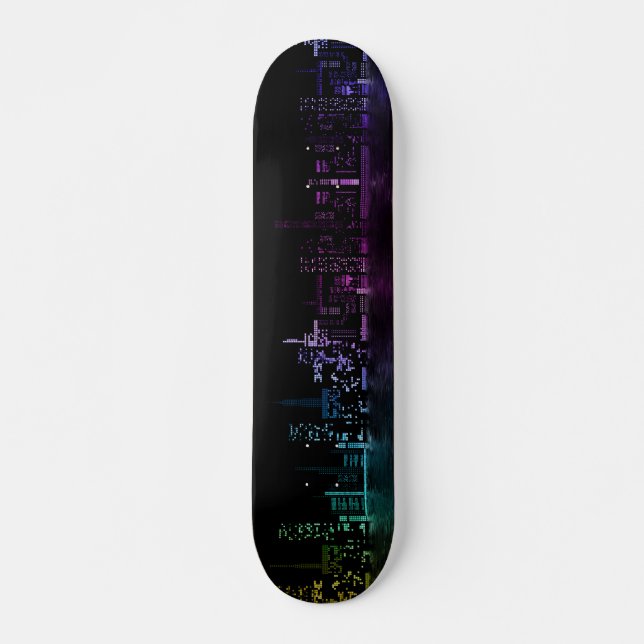 Snygg Abstrakt Skyline Mini Skateboard Bräda 18,5 Cm (Framsida)