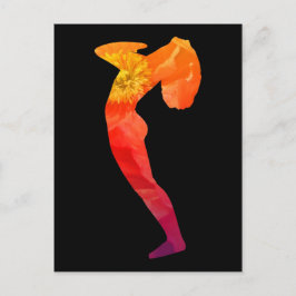 Snygg Abstrakt Sol Salutation Asana Design | Vykort