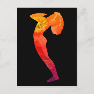 Snygg Abstrakt Sol Salutation Asana Design Vykort
