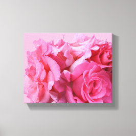 Snygg abstrakt söt rosa ros blommigt canvastryck