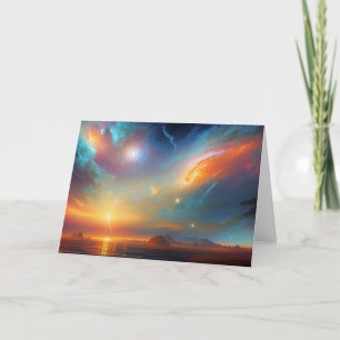 Snygg Abstrakt Space Night Himlar stjärnor Tack Kort