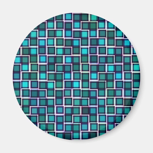 Snygg Abstrakt Tile Mönster i Blue Magnet (Framsidan)