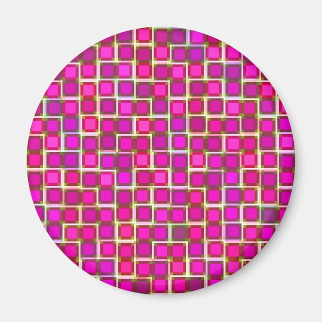 Snygg Abstrakt Tile Mönster i Rosa Magnet (Framsidan)