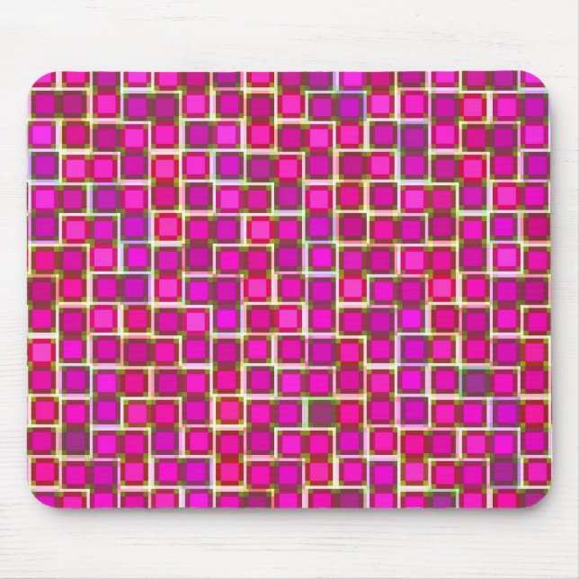 Snygg Abstrakt Tile Mönster i Rosa Musmatta (Framsidan)