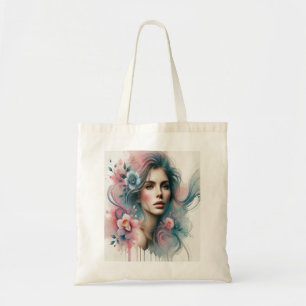 Snygg Abstrakt Woman Tote-väska - Modern estetisk Tygkasse