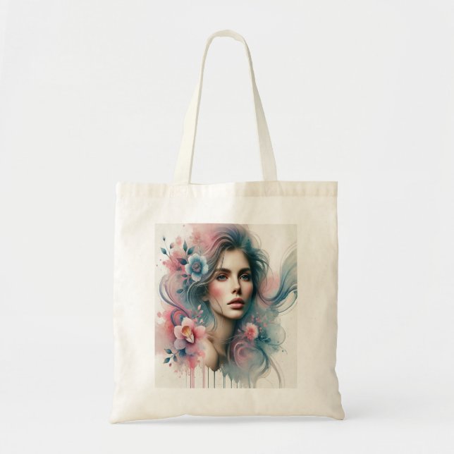 Snygg Abstrakt Woman Tote-väska - Modern estetisk Tygkasse (Framsidan)
