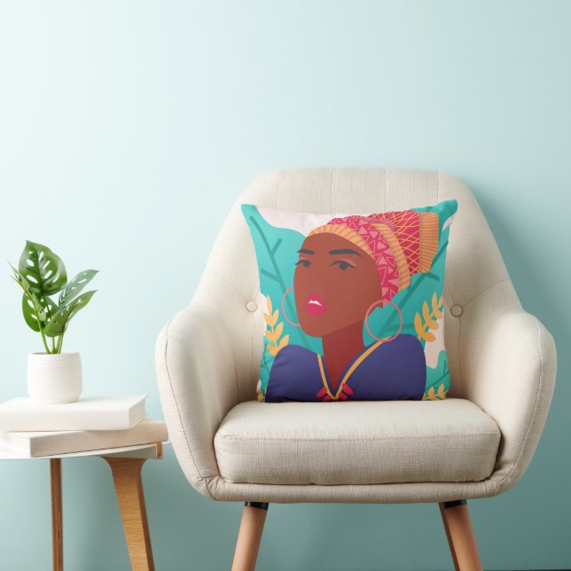 Snygg afrikansk flicka kudde (Stol)