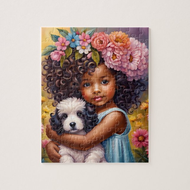 Snygg afrikansk flicka Puzzle Pussel (Vertikal)