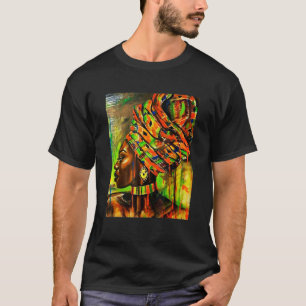 Snygg afrikansk kvinna Kente Mönster African Ar T Shirt